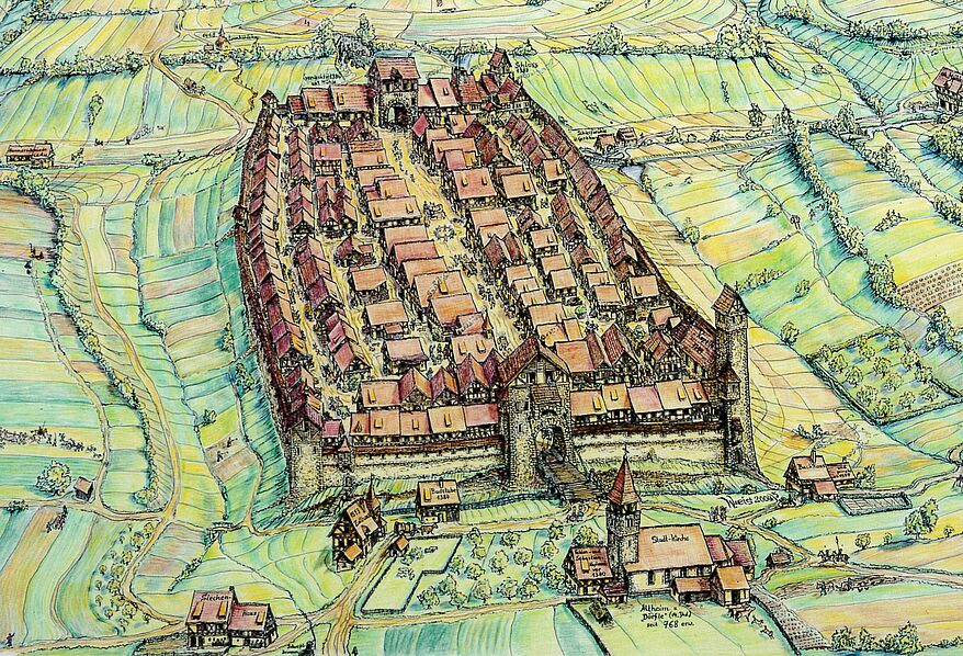 Stadt Schömberg um 1400